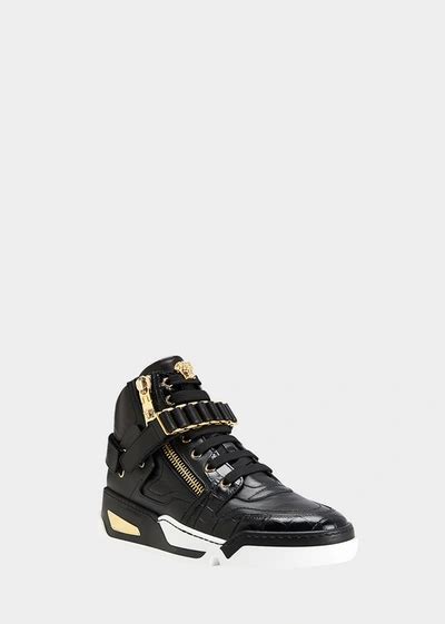 versace scarpe sneaker|versace zipped high top sneakers.